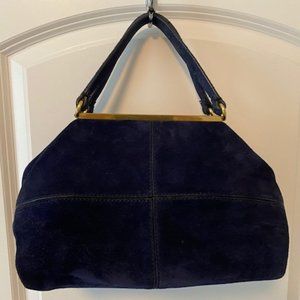 J. Crew navy suede origami satchel